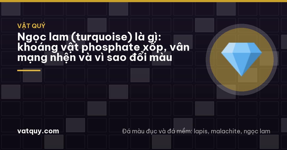 Close-up of a weathered hand holding a sky blue cabochon with fine brown web veins near a sunny window in a Ha Noi old quarter house, soft shadows on a wooden sill